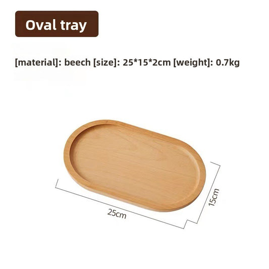 oval wooden tray solid wood rectangular plate