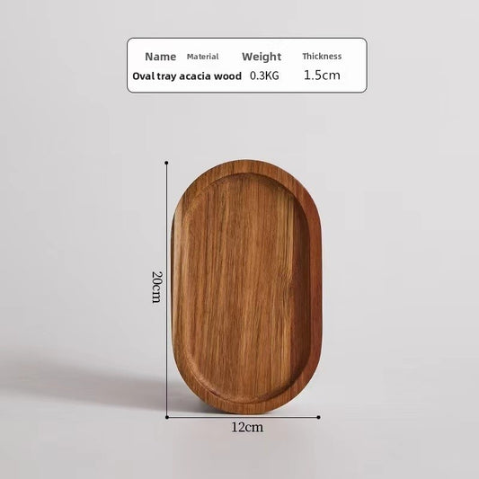 oval wooden tray solid wood rectangular plate