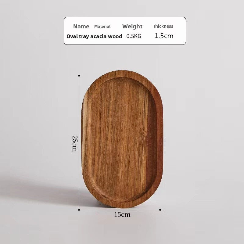 oval wooden tray solid wood rectangular plate