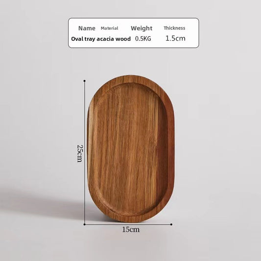 oval wooden tray solid wood rectangular plate