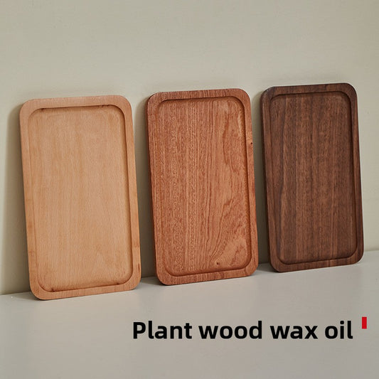 oval wooden tray solid wood rectangular plate