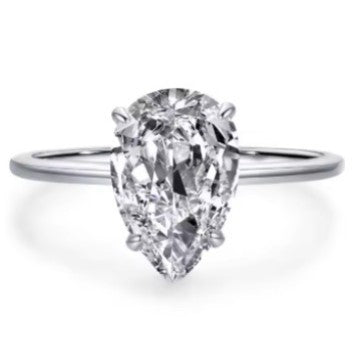Oval Zircon Engagement Ring Titanium Steel