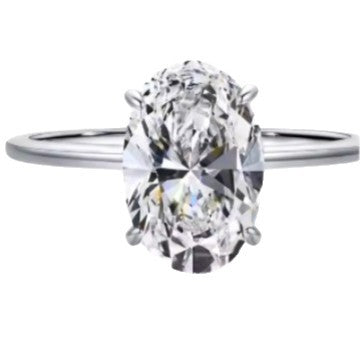 Oval Zircon Engagement Ring Titanium Steel