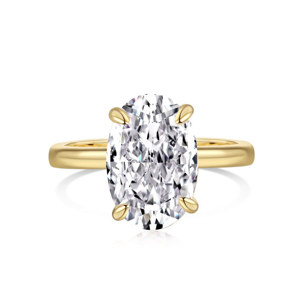 Oval Zircon Wedding Ring