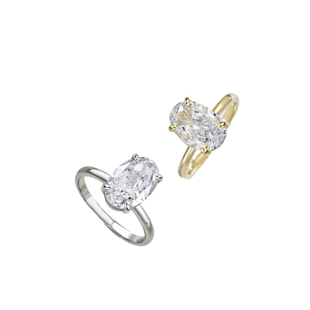 Oval Zircon Wedding Ring