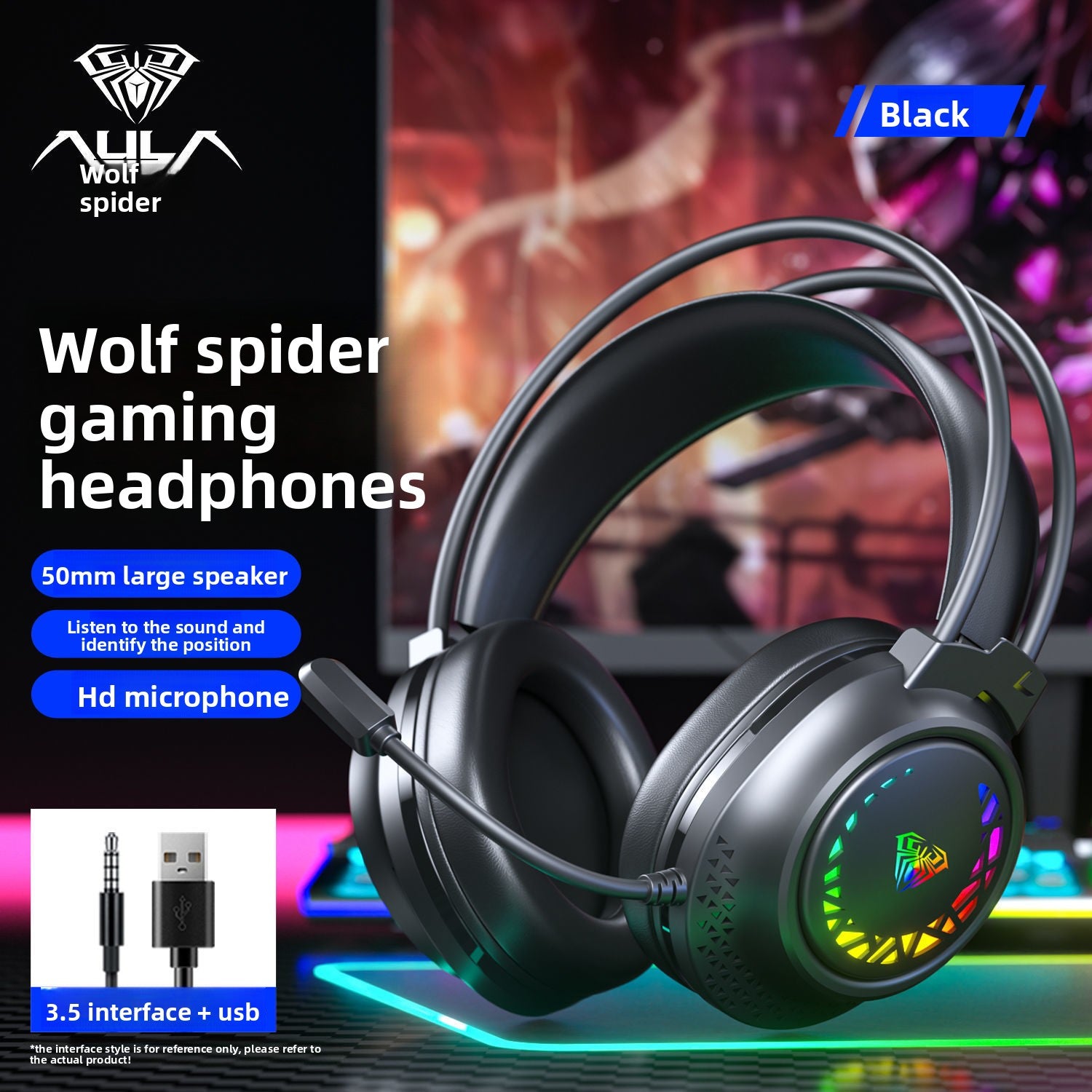 Over-ear wired headphones
