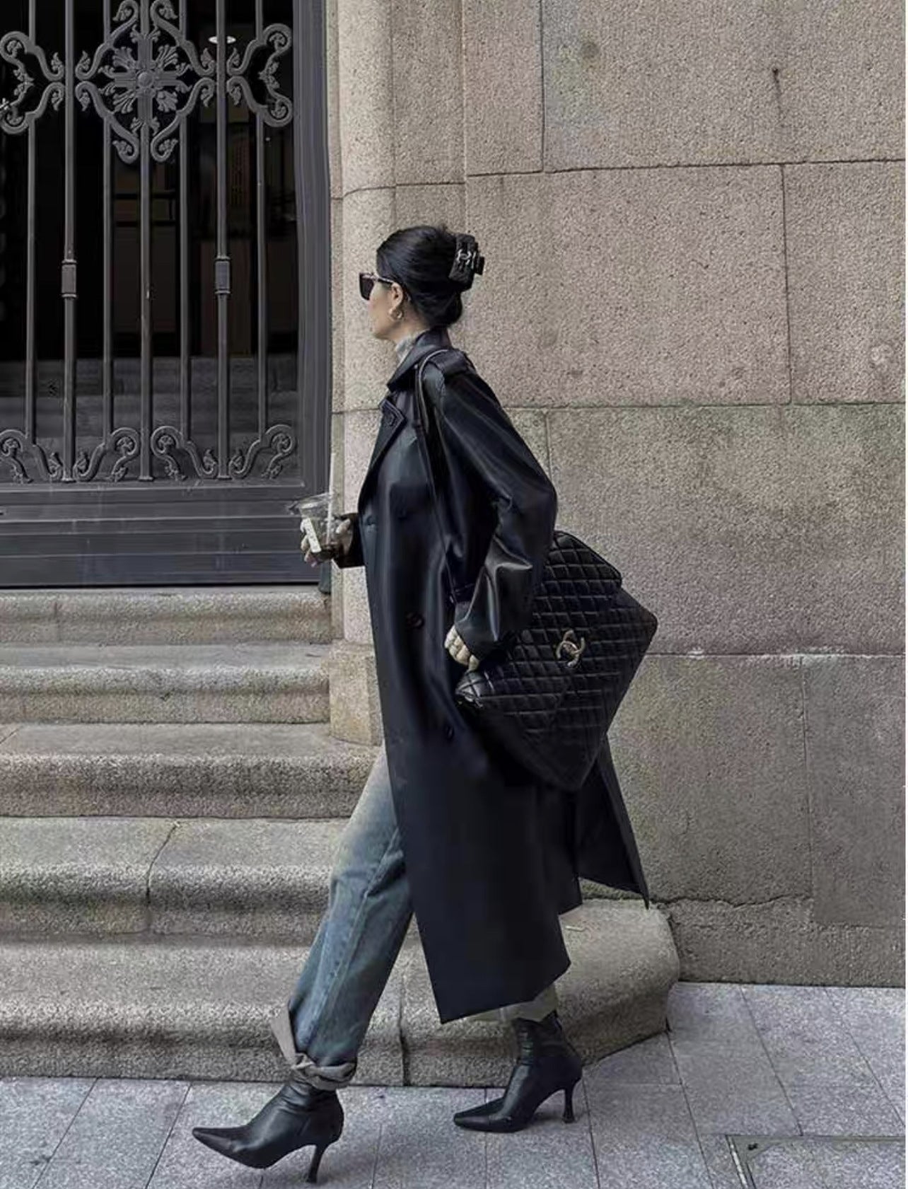 Over-The-Knee PU Leather Jacket