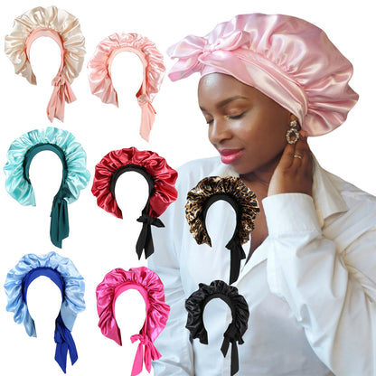 Oversized Double Layer Satin Sleep Cap