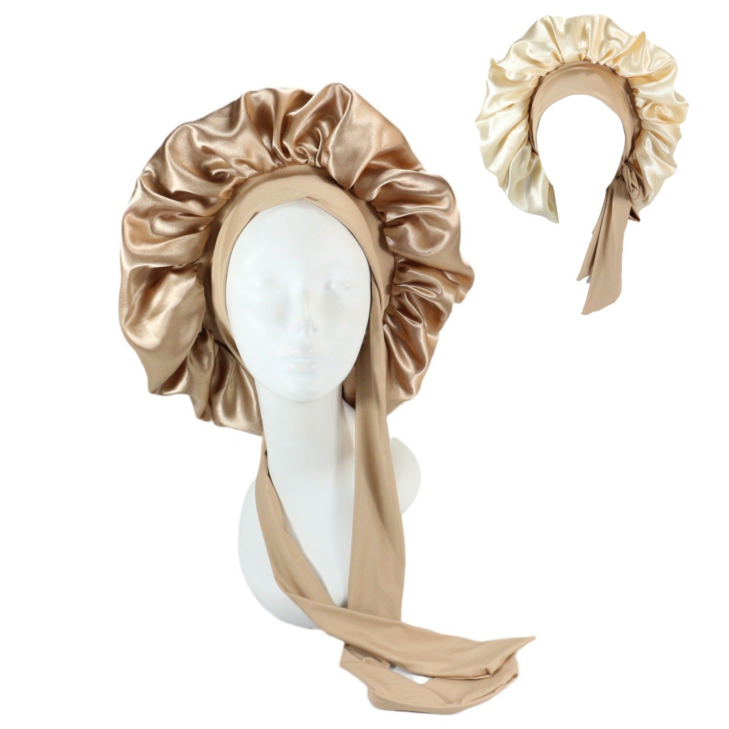 Oversized Double Layer Satin Sleep Cap