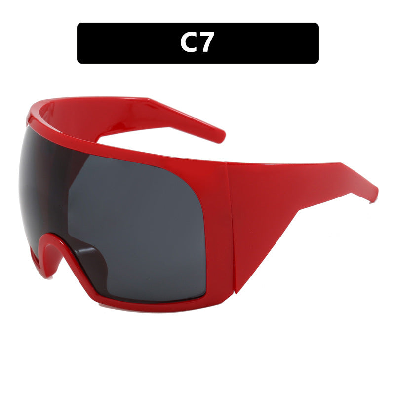Oversized Frame Mask Sunglasses, Cross-Border Futuristic Tech-Style Protective Goggles, Punk Sunglasses for Hot Girls