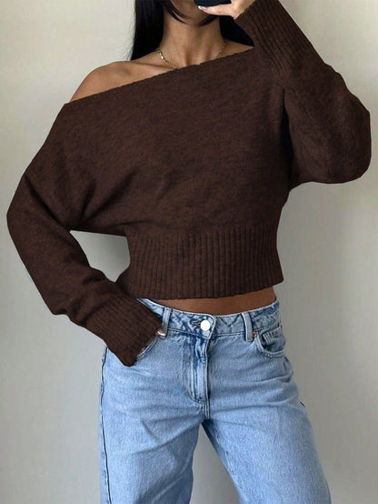 Oversized off-shoulder sweater