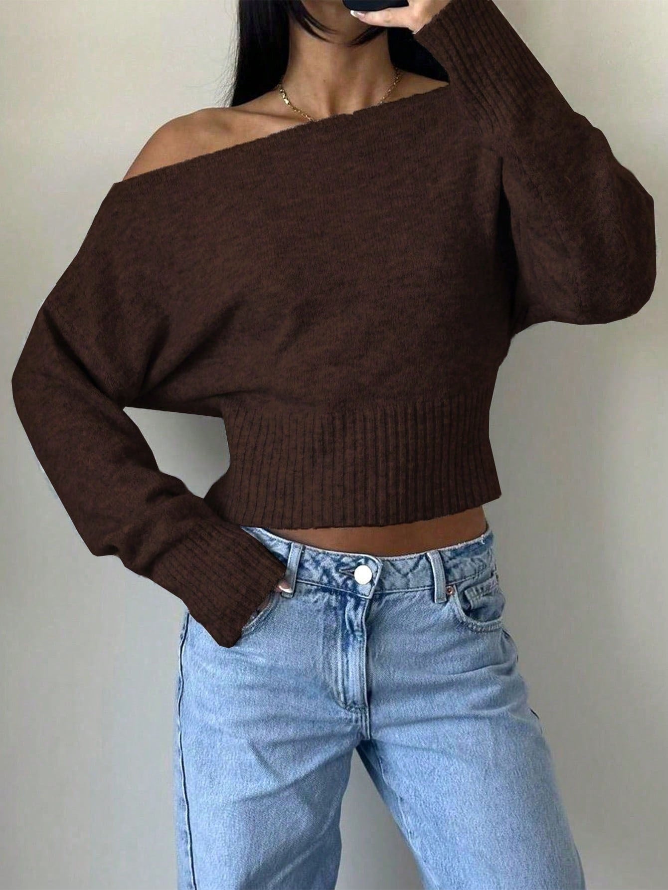 Oversized off-shoulder sweater