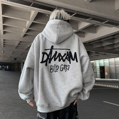 Oversized Pure Cotton Hooded Sweatshirt