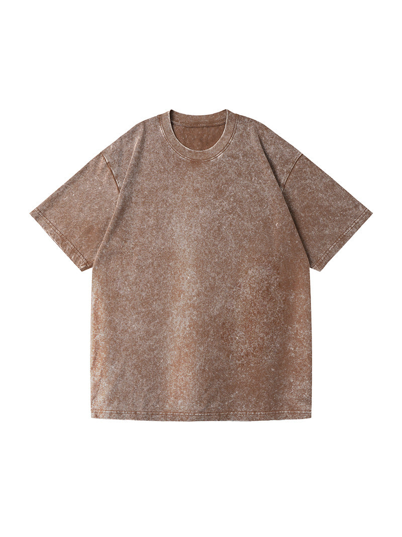 Oversized Washed Cotton T-shirt with Batik Print