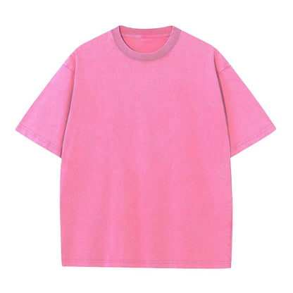 Oversized Washed Cotton T-shirt with Batik Print