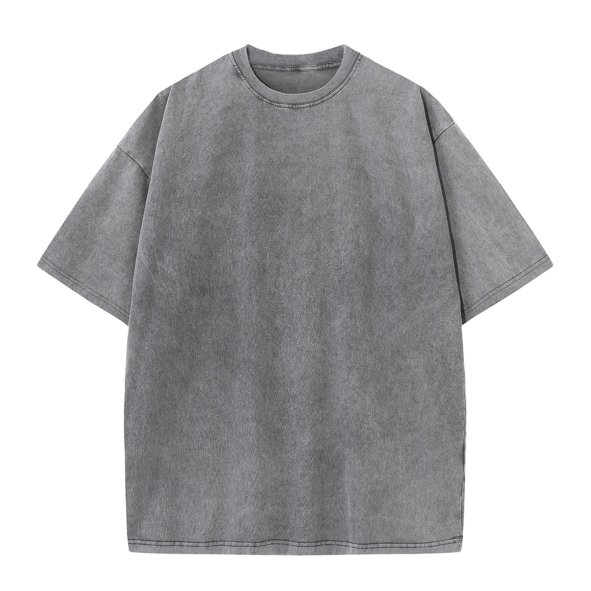 Oversized Washed Cotton T-shirt with Batik Print