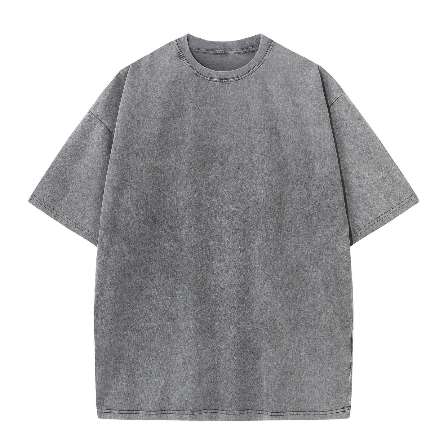 Oversized Washed Cotton T-shirt with Batik Print