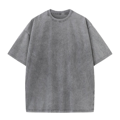 Oversized Washed Cotton T-shirt with Batik Print