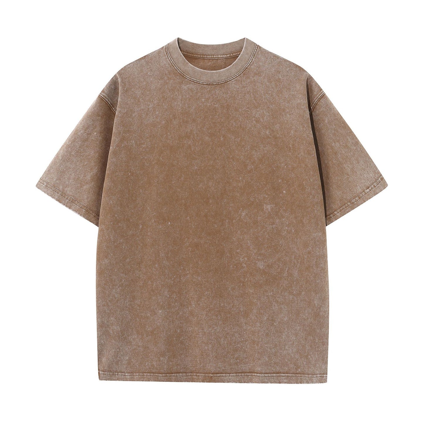 Oversized Washed Cotton T-shirt with Batik Print