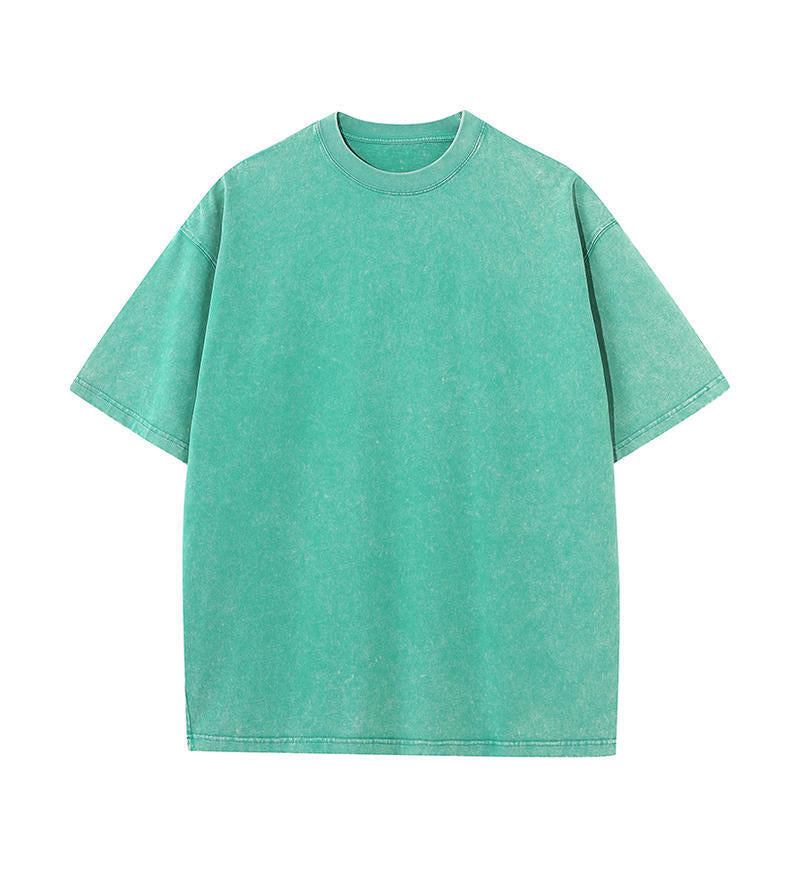 Oversized Washed Cotton T-shirt with Batik Print
