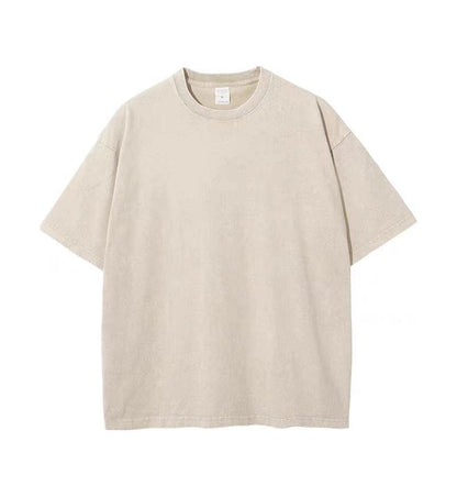 Oversized Washed Cotton T-shirt with Batik Print