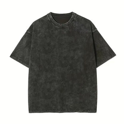 Oversized Washed Cotton T-shirt with Batik Print