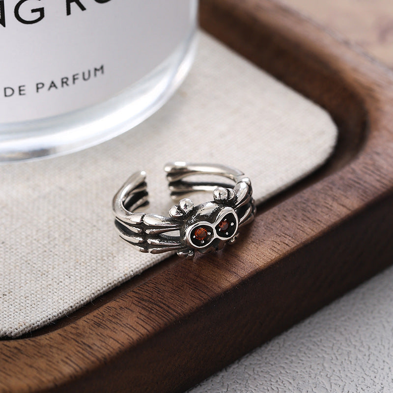 Owl ruby ring
