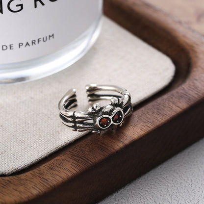 Owl ruby ring