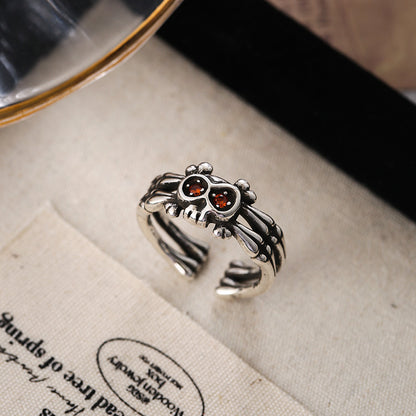 Owl ruby ring
