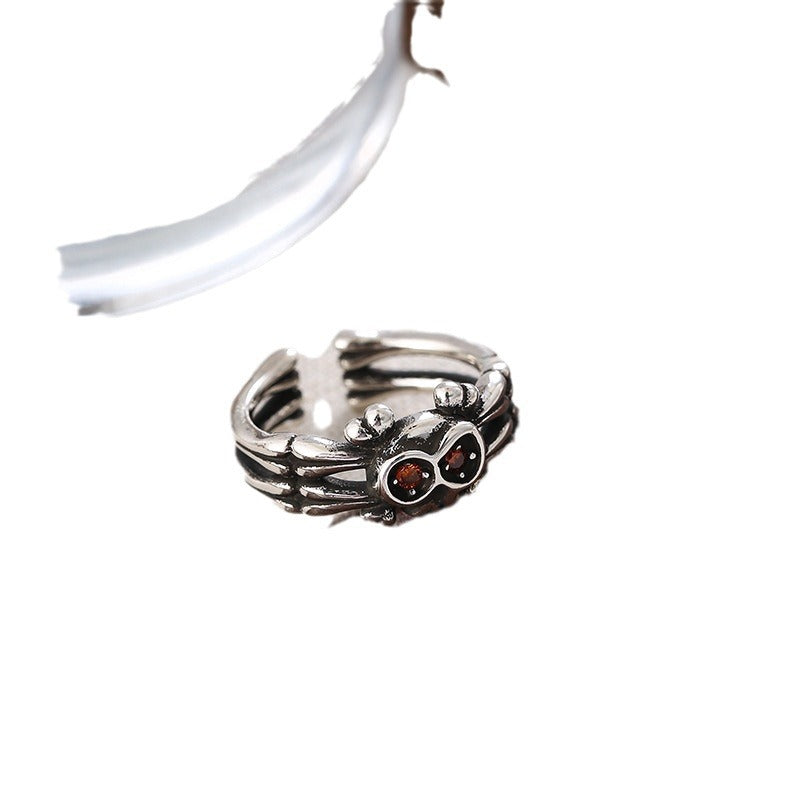 Owl ruby ring