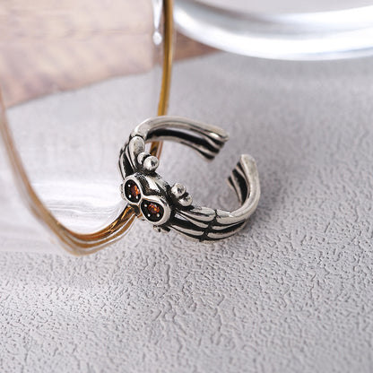 Owl ruby ring