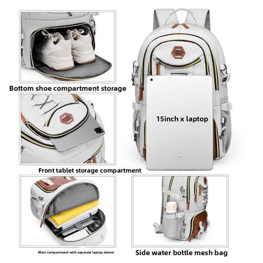 Oxford Cloth Backpack with Laptop Compartment
