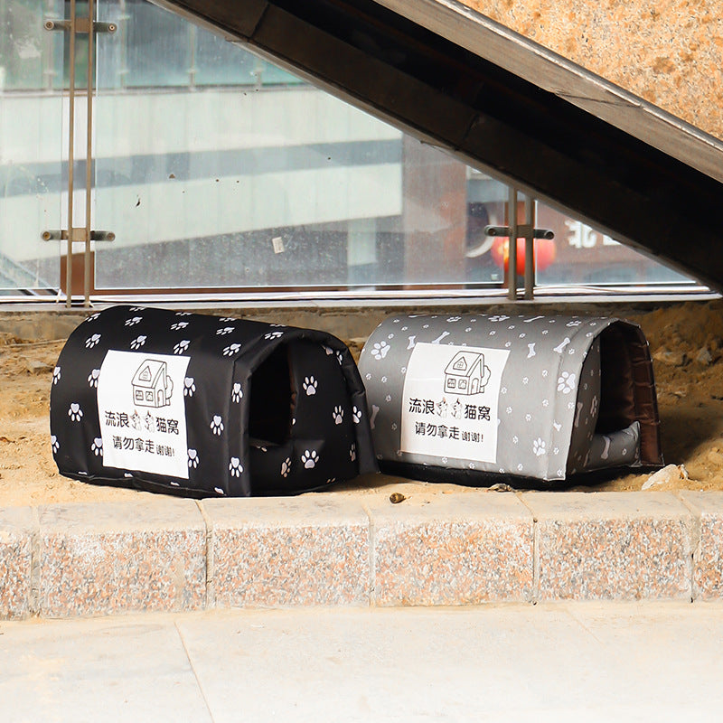 Oxford Cloth Insulated Cat Shelter with Aluminum Foil