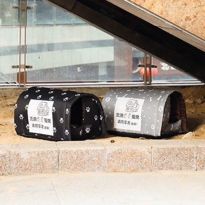 Oxford Cloth Insulated Cat Shelter with Aluminum Foil