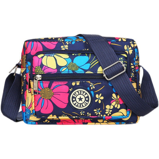 Oxford Cloth Women Crossbody Bag with Floral Print