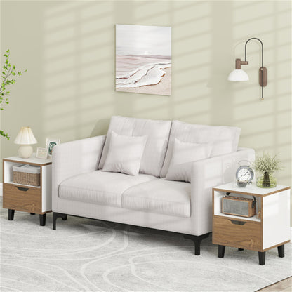 '-Pack Color Blocking Nightstands - 3-Tier Storage
