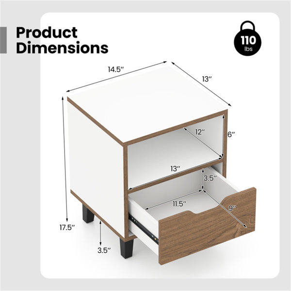'-Pack Color Blocking Nightstands - 3-Tier Storage