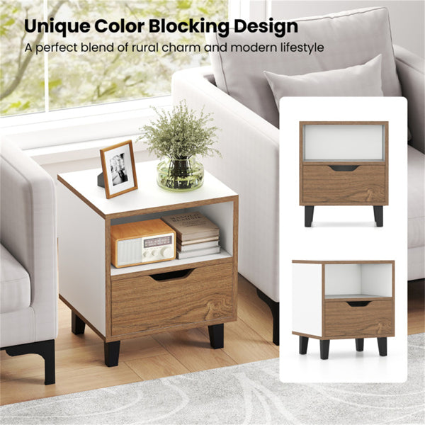 '-Pack Color Blocking Nightstands - 3-Tier Storage