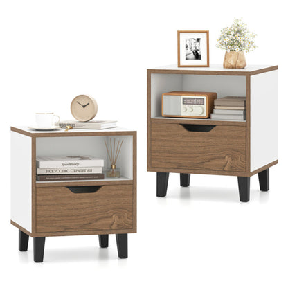 '-Pack Color Blocking Nightstands - 3-Tier Storage