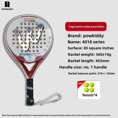 Padel Racket 12K Carbon Fiber Material Adult Professional Cage-Type Student Entry-Level Competition Beach Racket