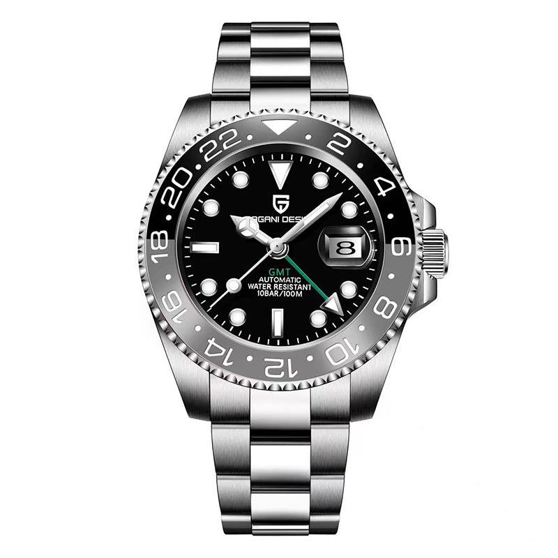 PAGANI DESIGN Mens GMT Mechanical Watch Luminous Calendar