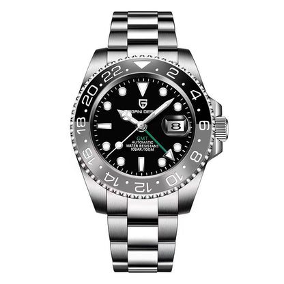 PAGANI DESIGN Mens GMT Mechanical Watch Luminous Calendar
