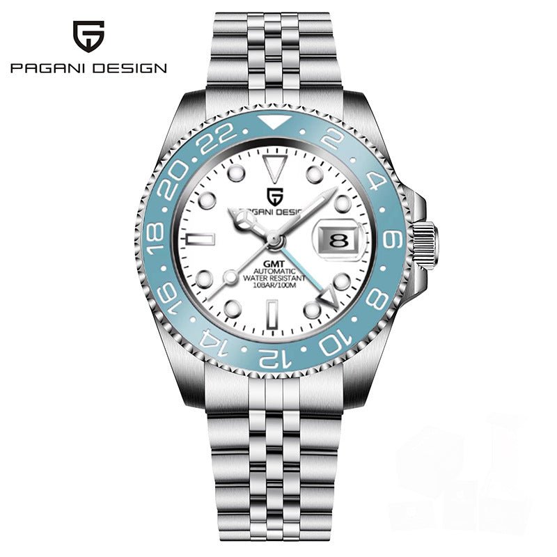 PAGANI DESIGN Mens GMT Mechanical Watch Luminous Calendar