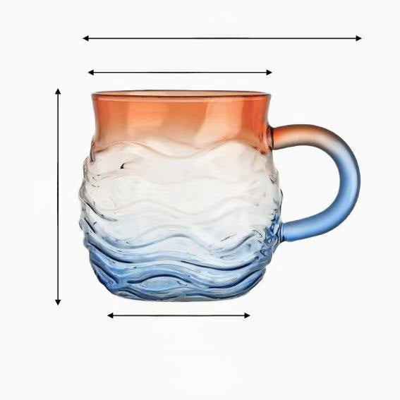 Painted Book-Shaped Stacking Glass Mug