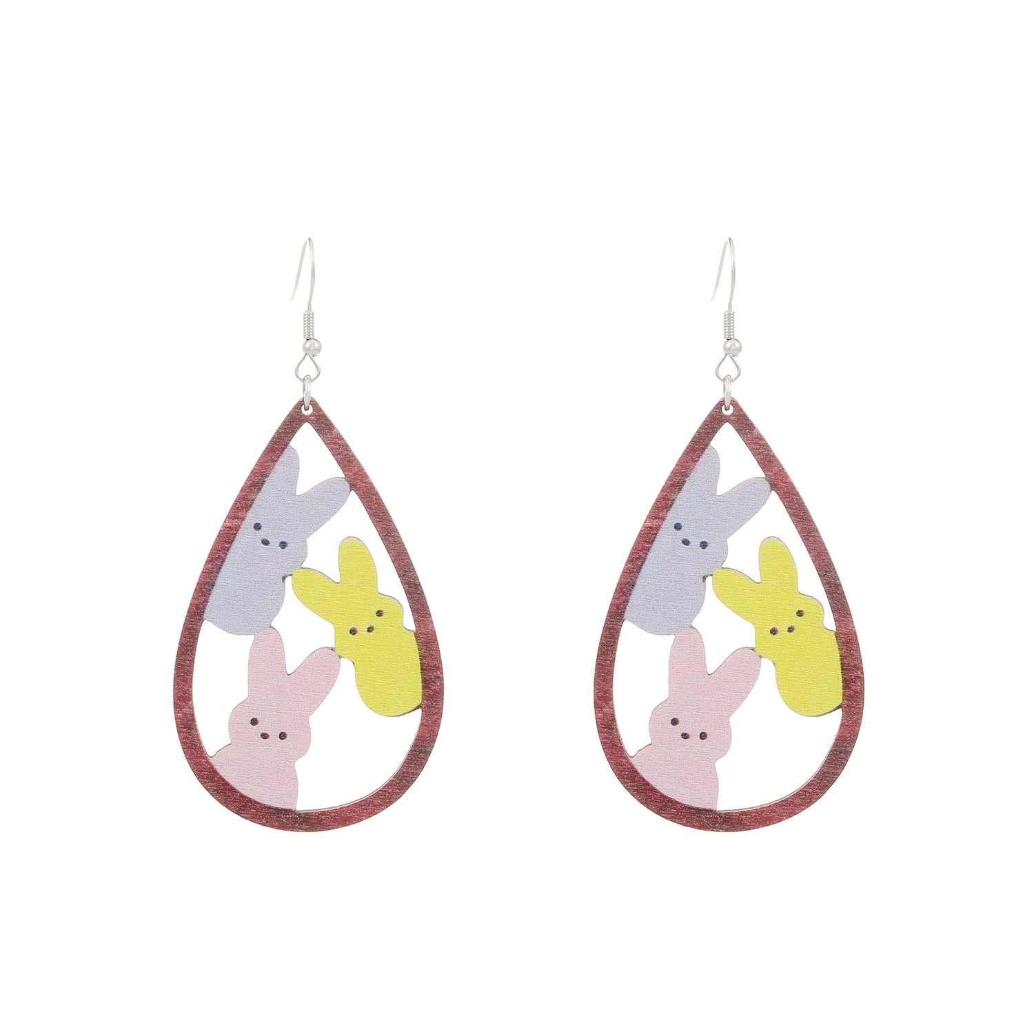 Painted Rabbit Drop Earrings