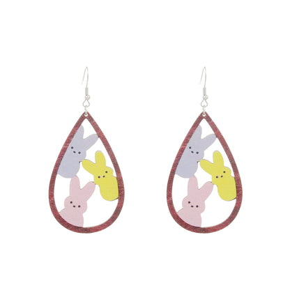 Painted Rabbit Drop Earrings