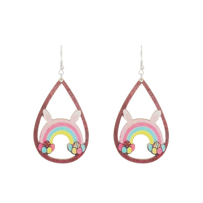 Painted Rabbit Drop Earrings