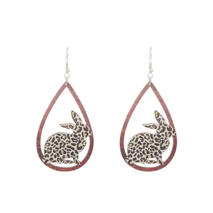 Painted Rabbit Drop Earrings