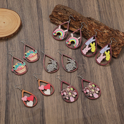Painted Rabbit Drop Earrings