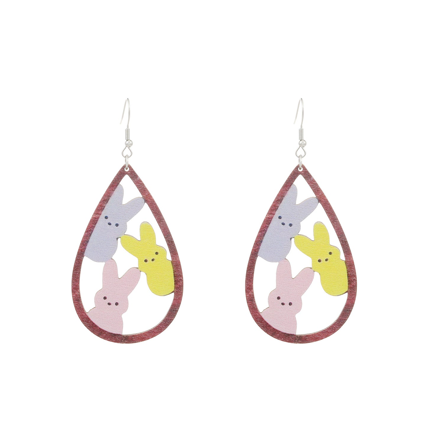 Painted Rabbit Drop Earrings